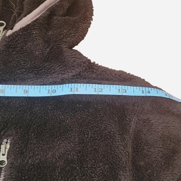 So Faux fur Zip up Black Jacket with Hood - Picture 7 of 8